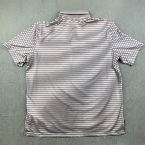 Ralph Lauren RLX Mens Shirt XL Pink Gray Striped Polo Golf Stretch Performance - Picture 8 of 8